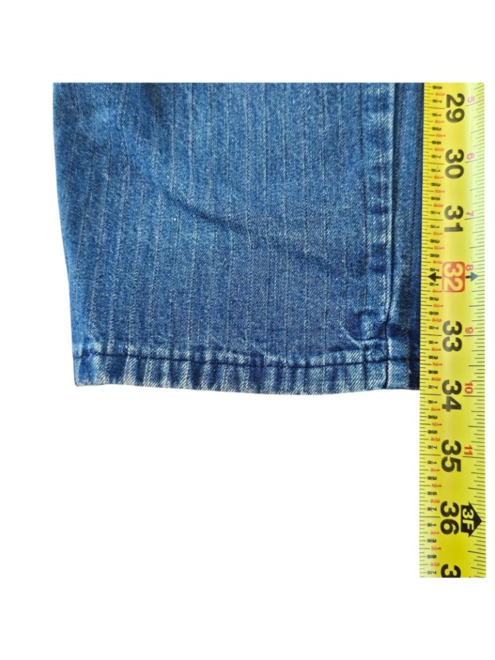 Vintage Rocky Mountain Jeans 26 x 34 Blue Striped High Rise Western Flap Pocket - Picture 11 of 12